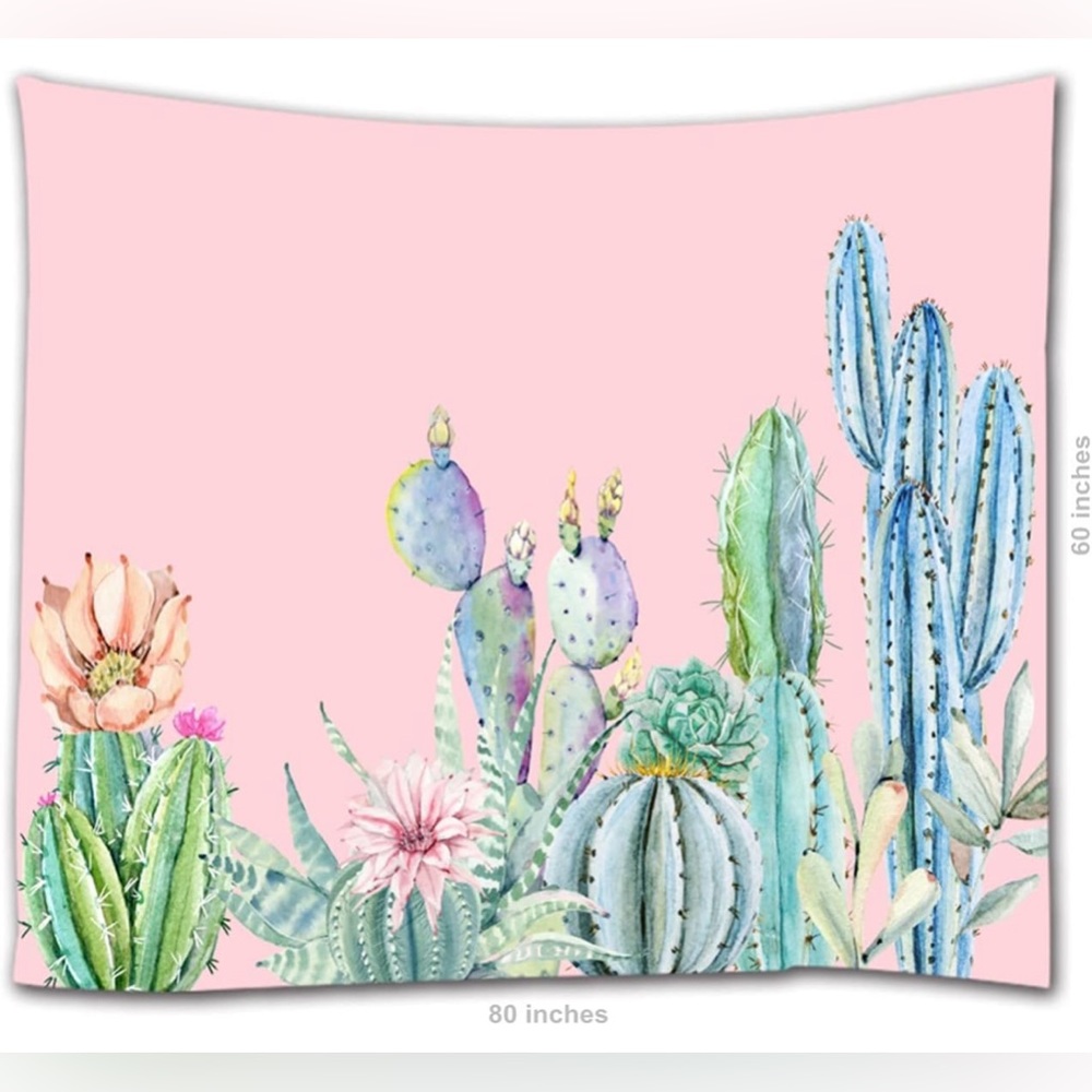 Cute Pink Cactus Tapestry